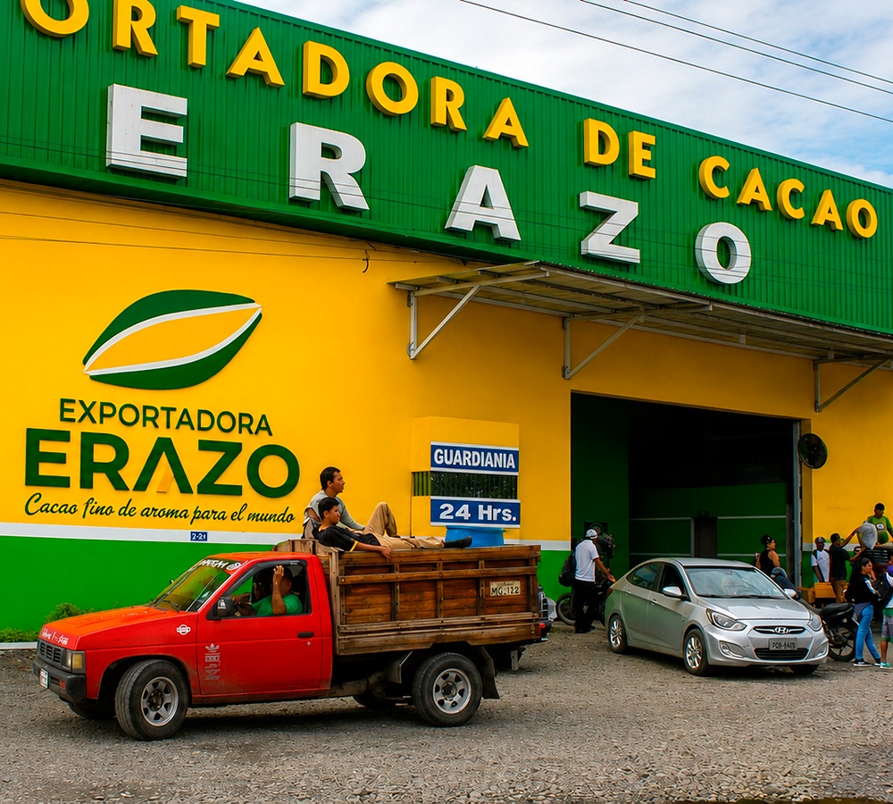 Equipo de Exportadora Erazo en las instalaciones de acopio y procesamiento