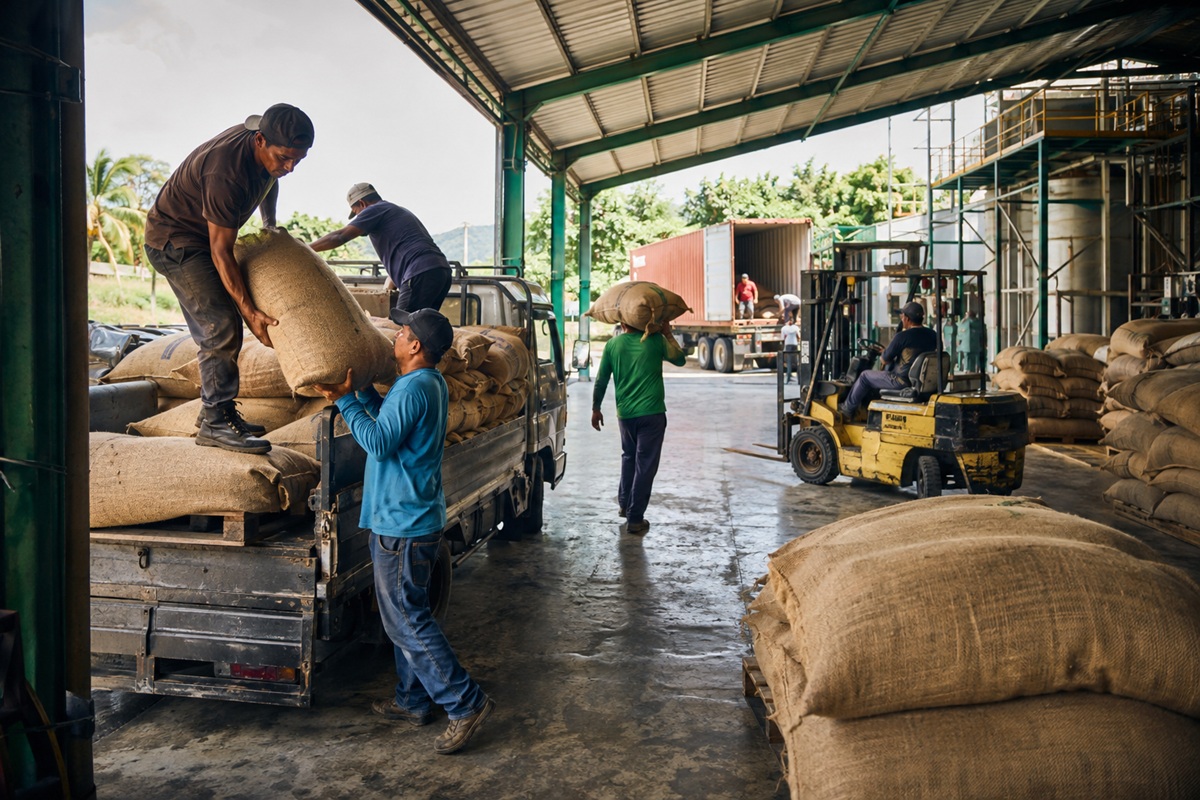 Proveedor entregando cacao en la planta de acopio