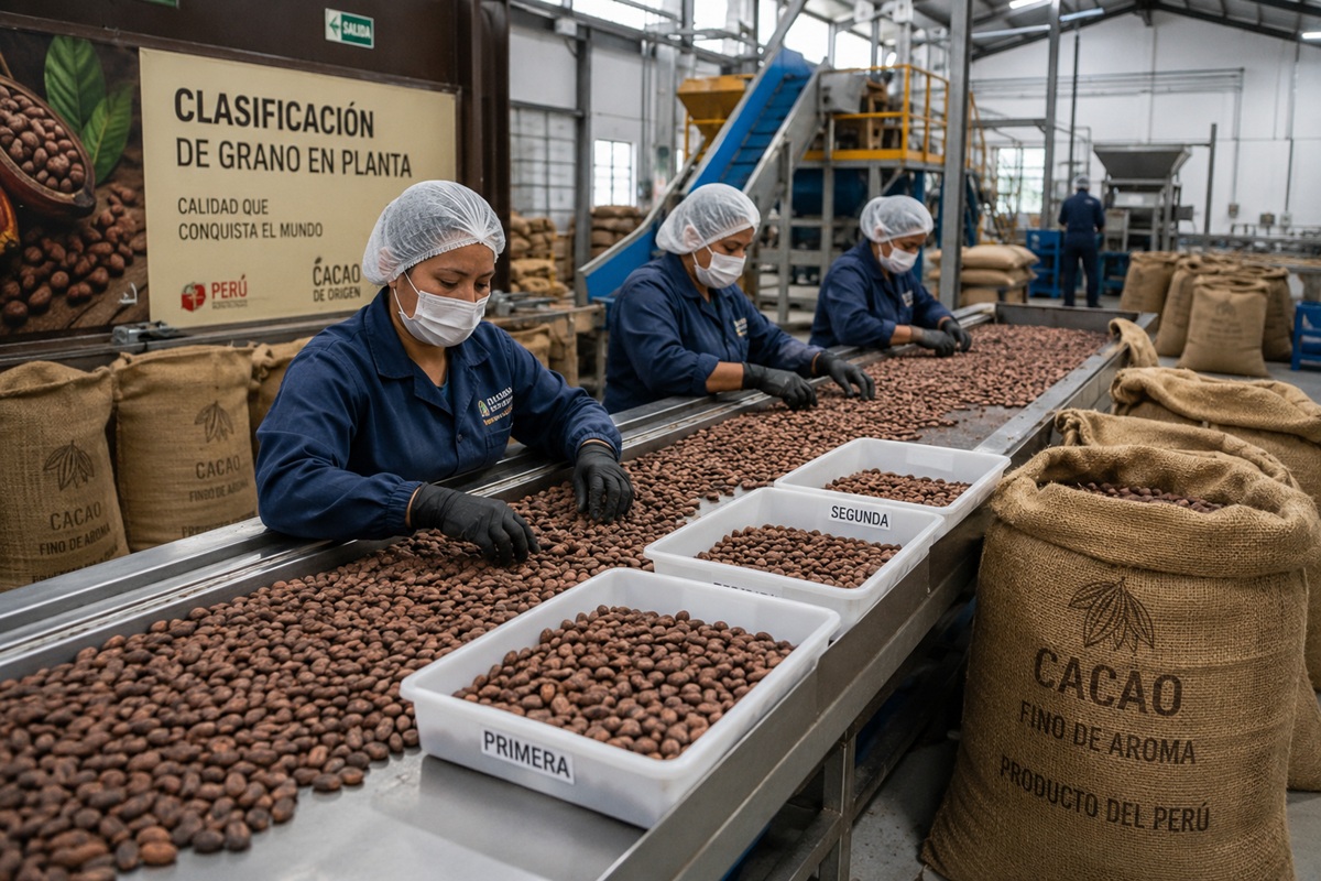 Clasificación del grano de cacao por calidad