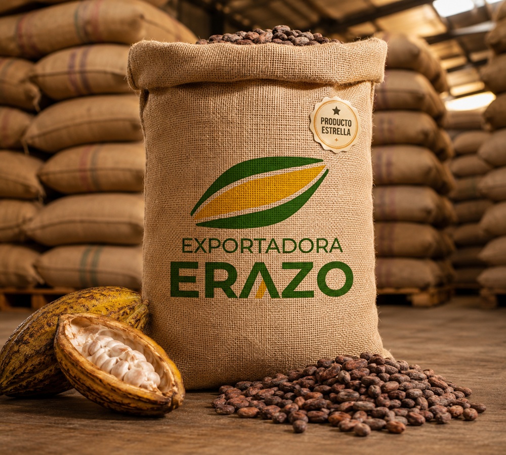 Granos de cacao fino de aroma secos y seleccionados